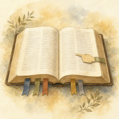 Aquarell einer aufgeschlagenen Bibel.